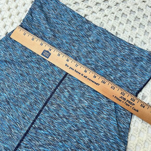 Prana Blue Heather Knit Athleisure Skirt Performance Wear Foldover Waist S Women - Picture 5 of 9